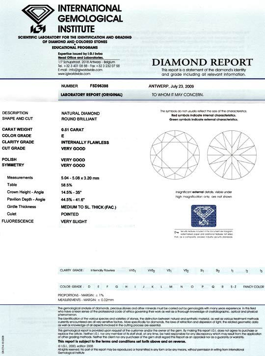 Foto 9 - Diamant 0,51Carat Brillant IGI Lupenrein River VG VG VG, D5141