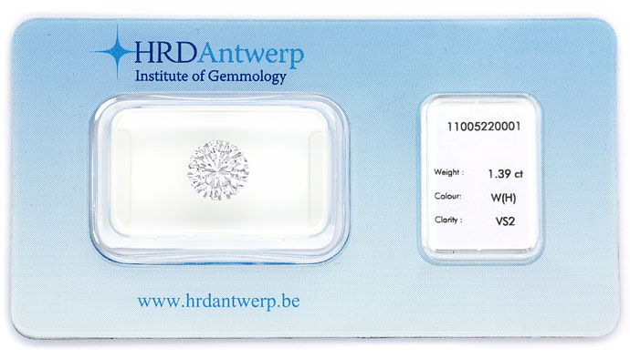 Foto 1 - Diamant 1,39ct Brillant in Wesselton VS2 HRD Zertifikat, D6726