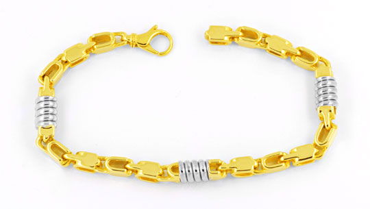 Foto 1 - Designer-Armband, 18K massiv Gelbgold-Weißgold, K2909