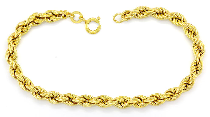 Foto 1 - Tolles Gelbgold Goldarmband im Kordel Muster, K3393