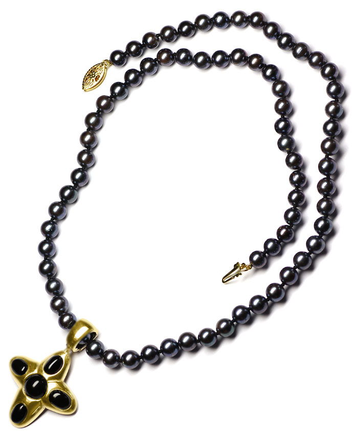 Foto 6 - Perlen Set Kette mit Clip Anhänger Armband und Ohrringe, R9120