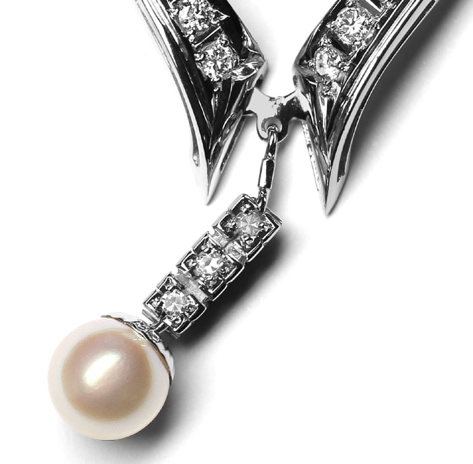 Foto 2 - Elegantes Weißgoldcollier Perle und Diamanten, S2943