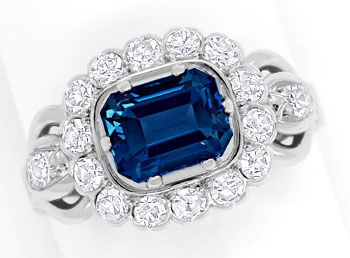 Foto 1 - Weißgoldring 2,24ct London Blue Topas 0,70ct Diamanten, S9163