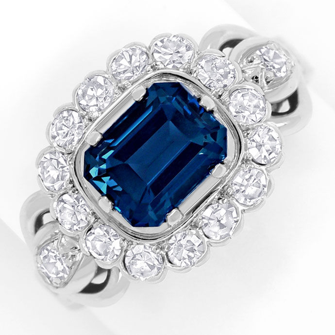 Foto 2 - Weißgoldring 2,24ct London Blue Topas 0,70ct Diamanten, S9163